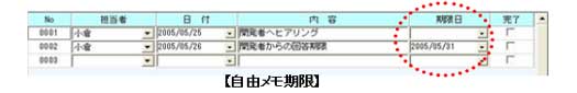 【自由メモ期限】